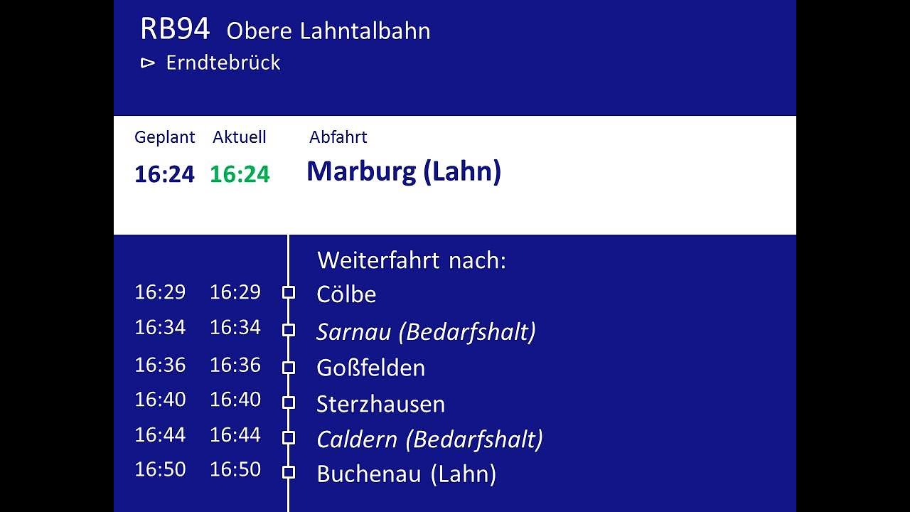 [DB Regio Kurhessenbahn] Ansagen RB94 Marburg - Erndtebrück