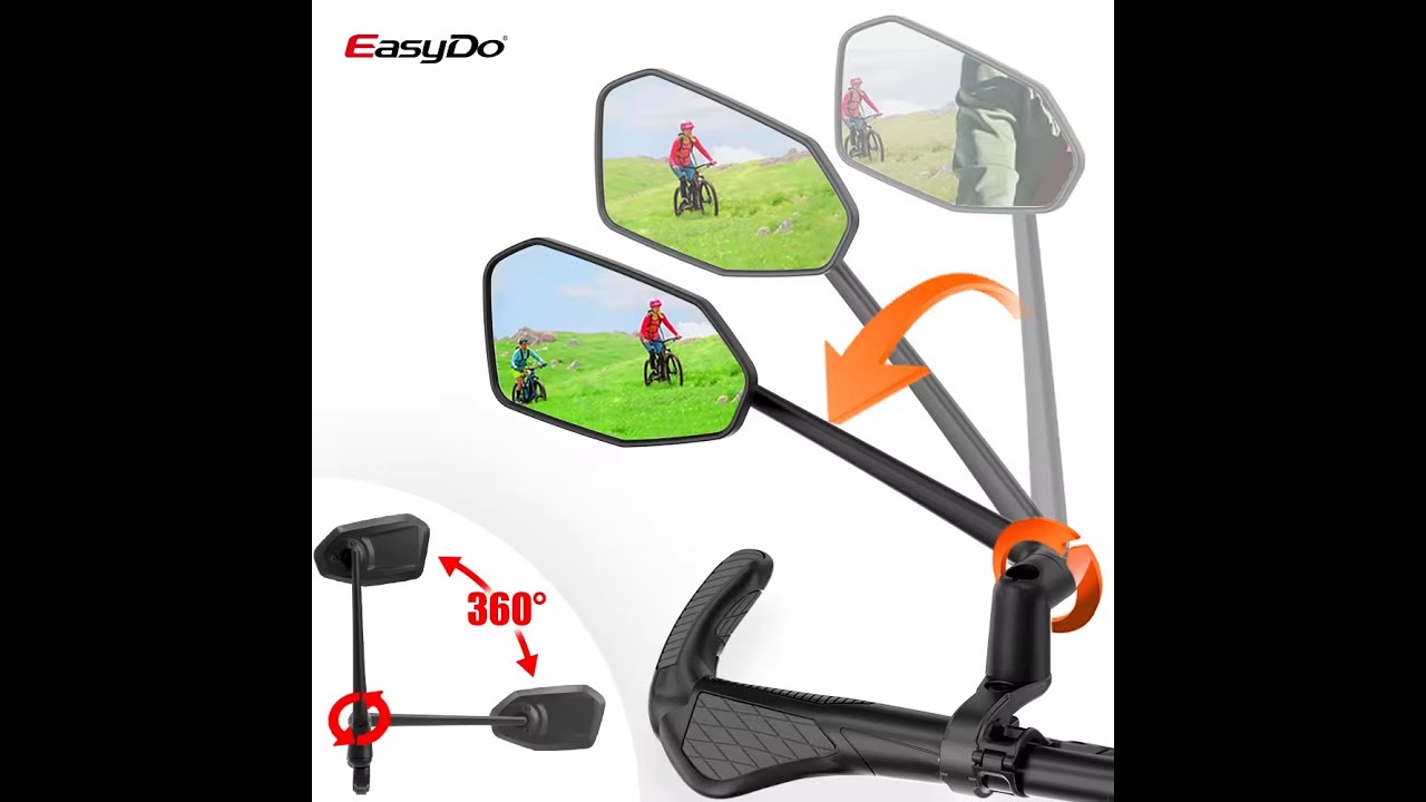 RBRL Upgraded Longer Bike Mirror Arm Rotatable for Better View without any block