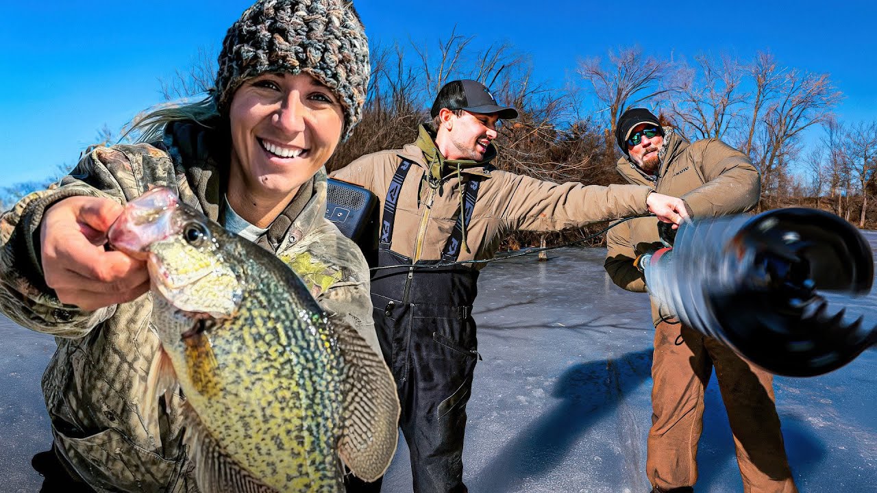 BIG Crappie Through the ICE!! (ft. @TimWellsBowHunter and @BWFilms)