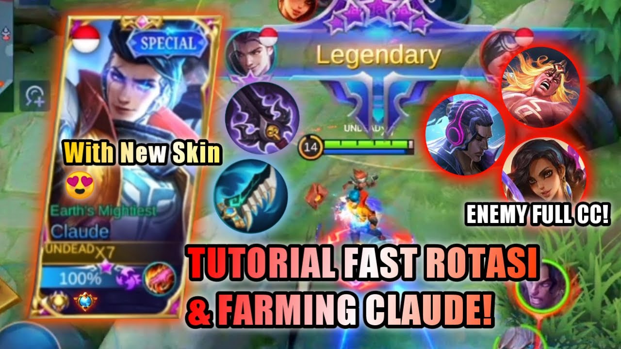 TUTORIAL FAST FARMING & ROTASI CLAUDE WITH NEW MSC SKIN! LEONARD TOP GLOBAL CLAUDE | MLBB