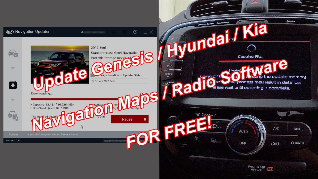 Update Genesis / Hyundai / Kia Navigation Maps & Radio Software - For FREE!