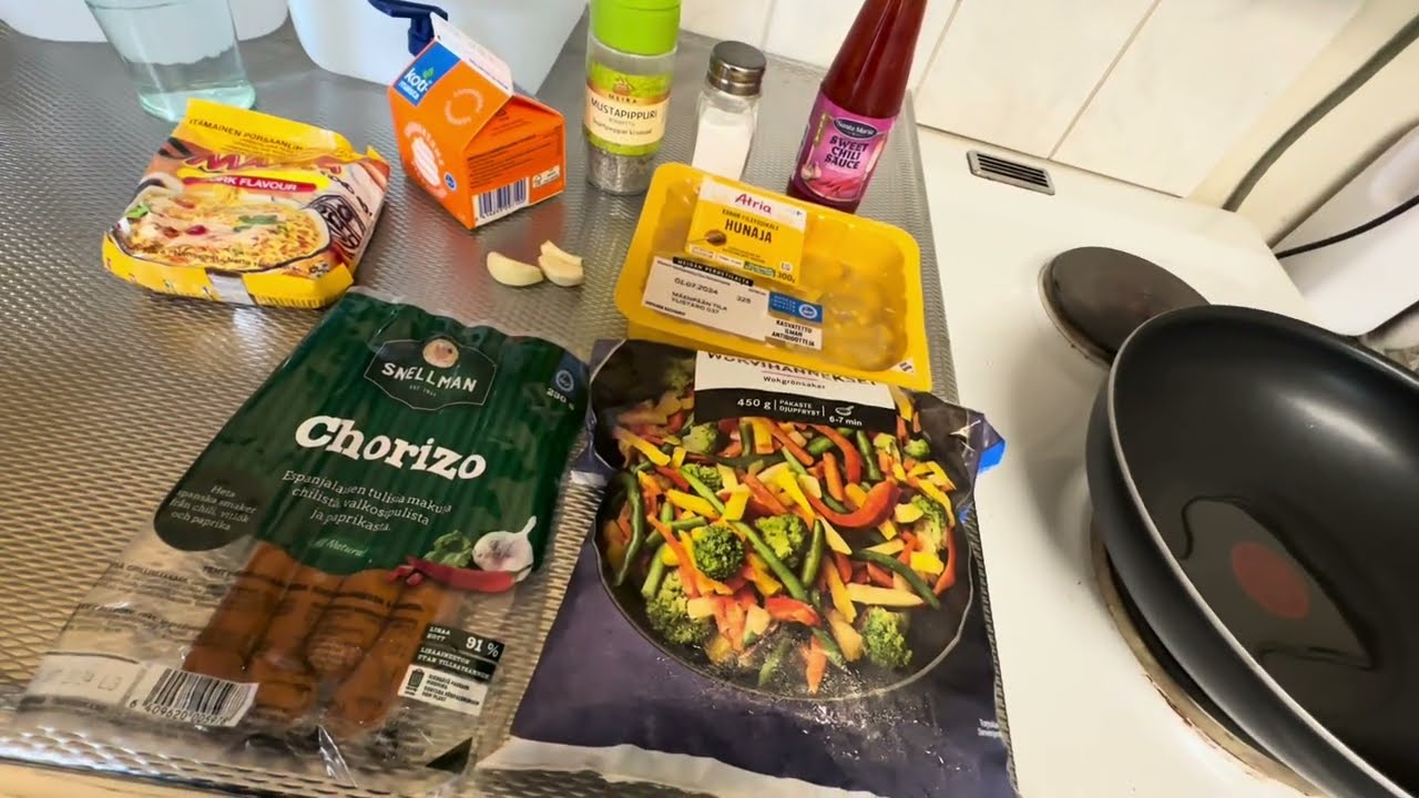 Kana-Chorizo wokki sunnuntai aamuna