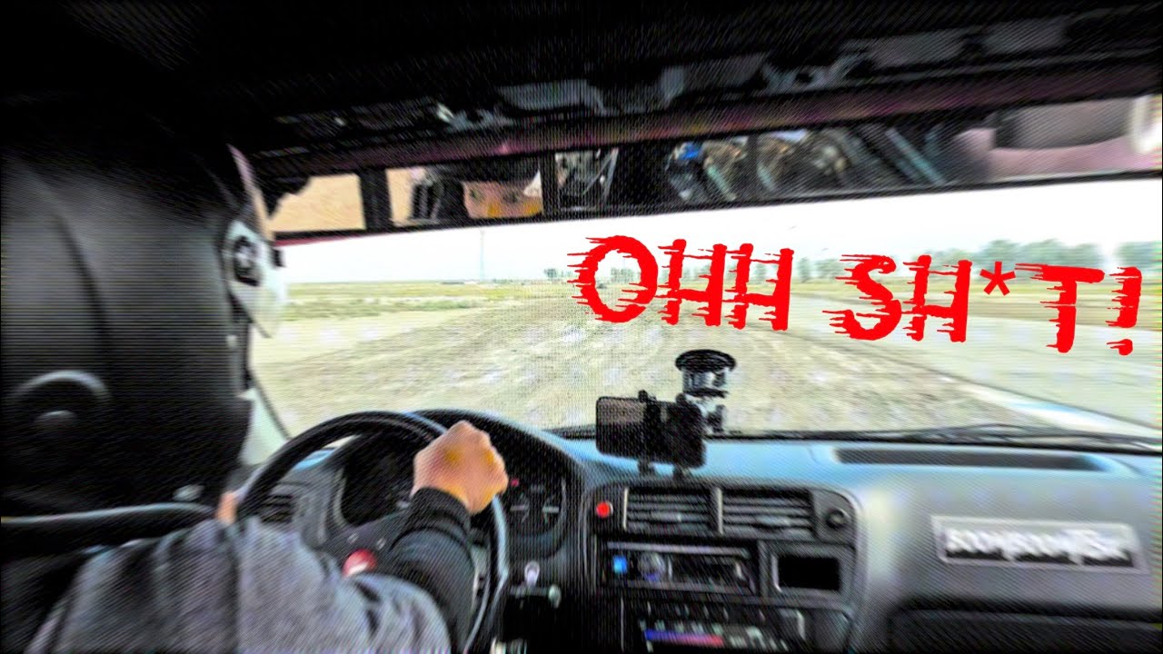Buttonwillow 13CW HIGH SPEED FAIL | EK Honda Civic Flies Off Track at 100MPH