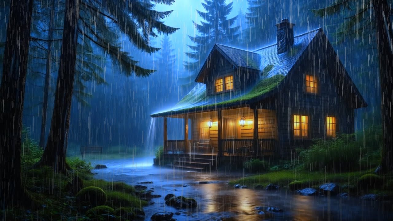 Peaceful Rainfall on Forest Cabin | Relaxing Jungle Rain ASMR Experience