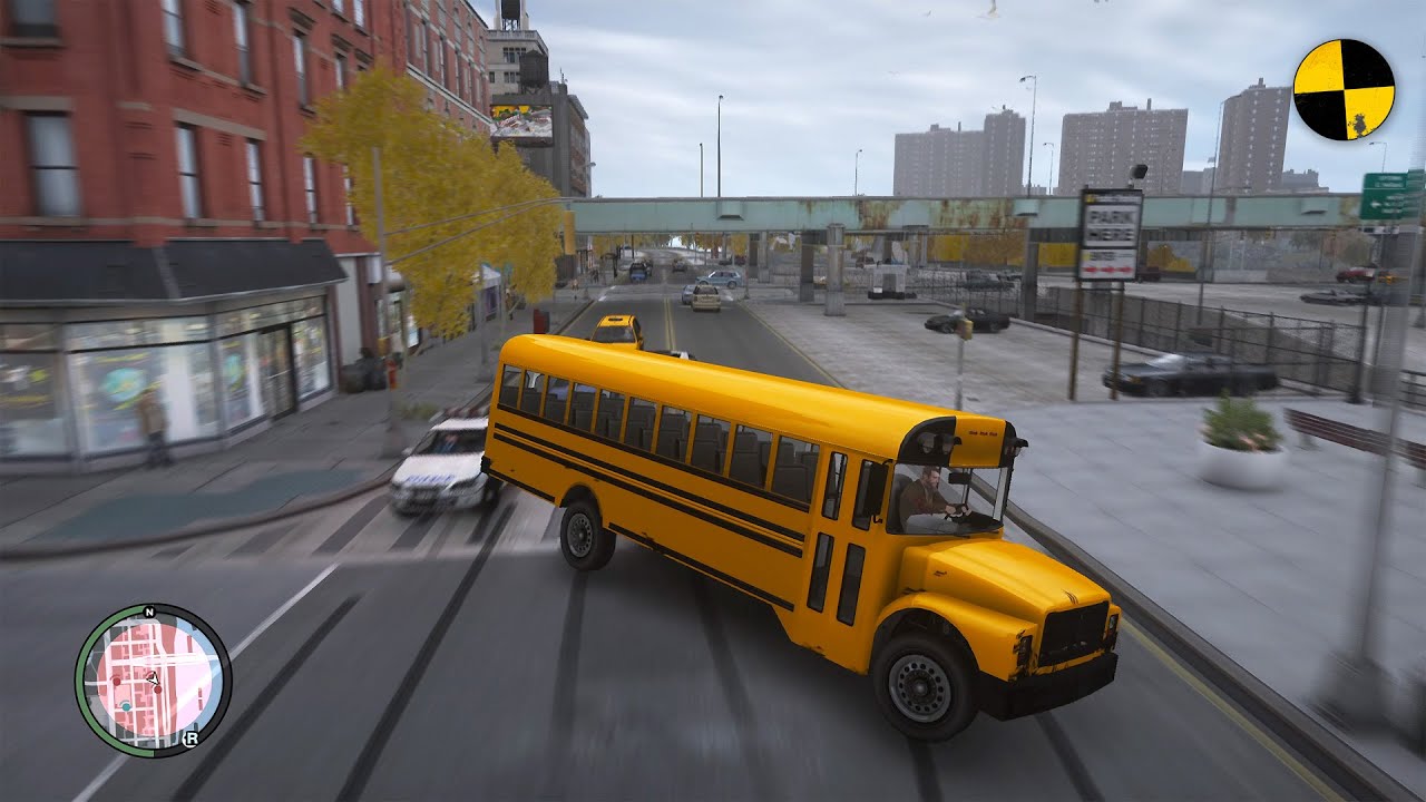 GTA 4 Crazy School Bus Crashes Ep.71