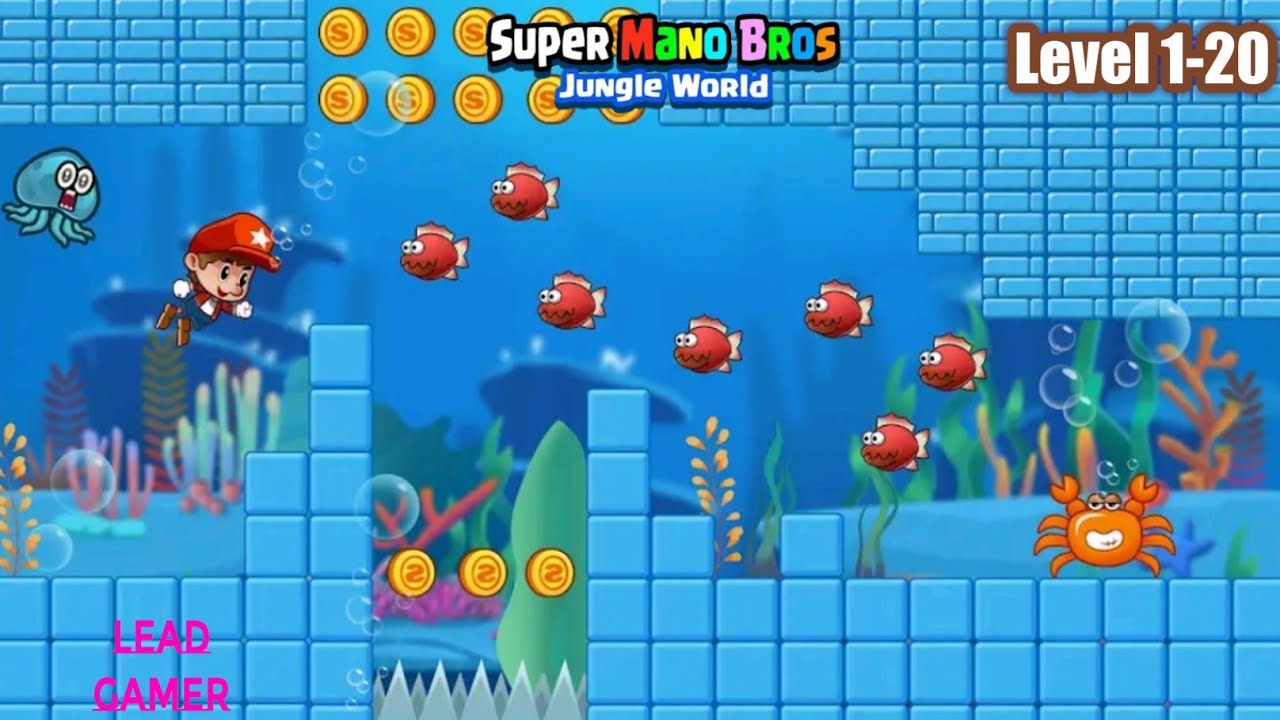 Super Mano Bros Jungle World Level 1-20  #gameplay #gaming #games