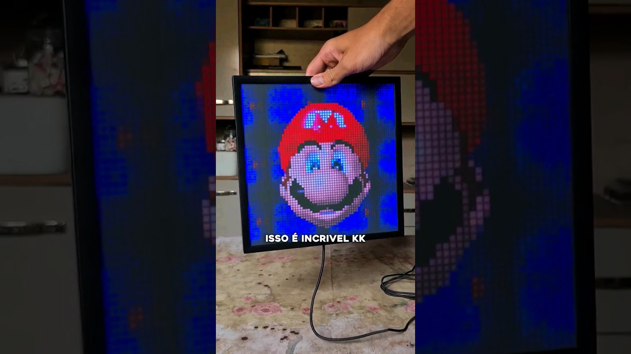 me enviaram um painel de pixel art kk&hellip; divoom pixoo 64 #viral #setup #gamer #divoom #pixoo64
