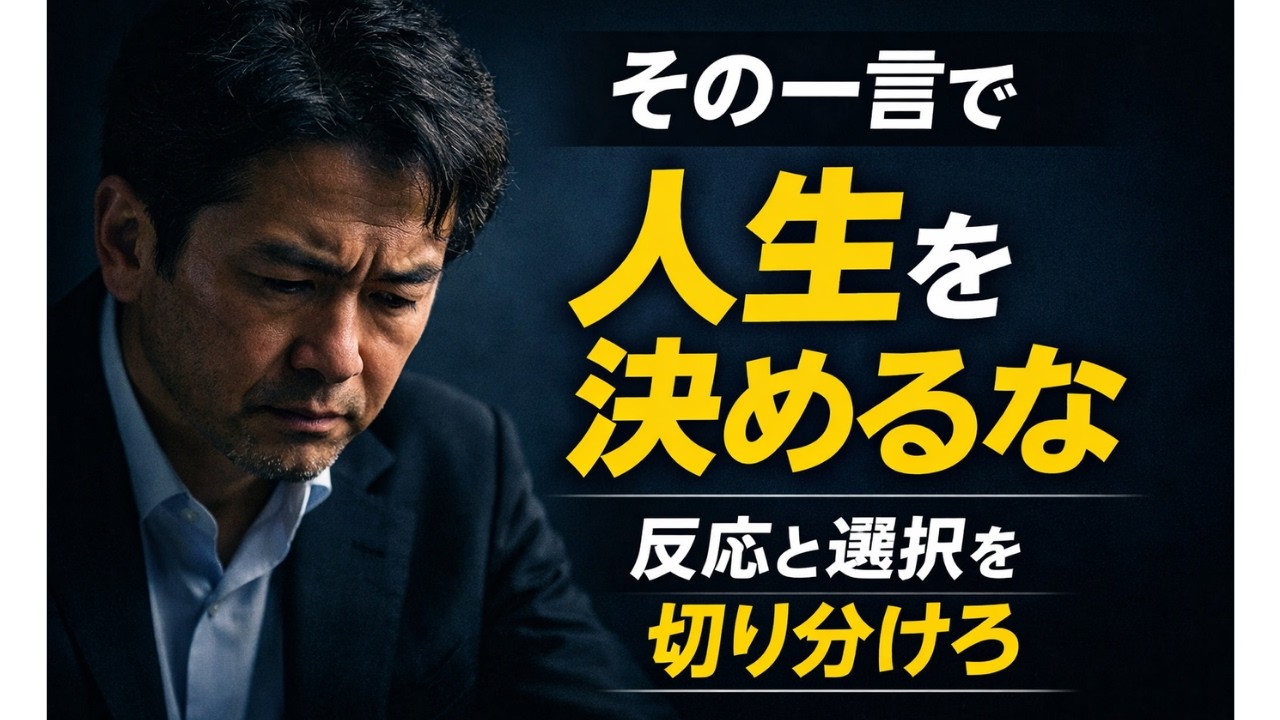 人の一言に振り回される理由！反応と選択を切り分ける思考法！