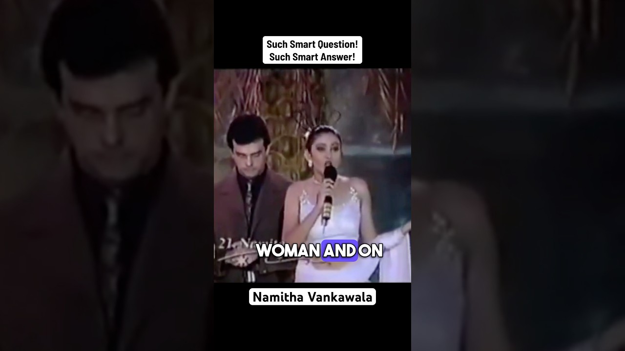 Such Smart Answer, to Smart Question, by Namitha Vankawala at Miss India 2001. #namithavankawala
