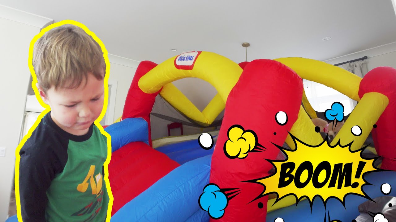 Inflatable BOUNCE HOUSE DEFLATED (SON was UPSET!) | Cloud Family Vlog