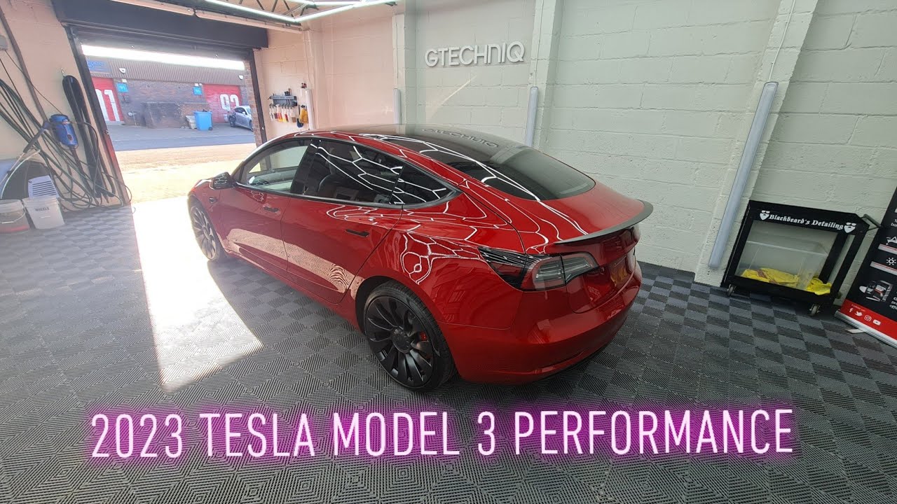 2023 Tesla Model 3 Performance | Gtechniq Crystal Serum Ultra Ceramic Coating | Detailer in Glasgow