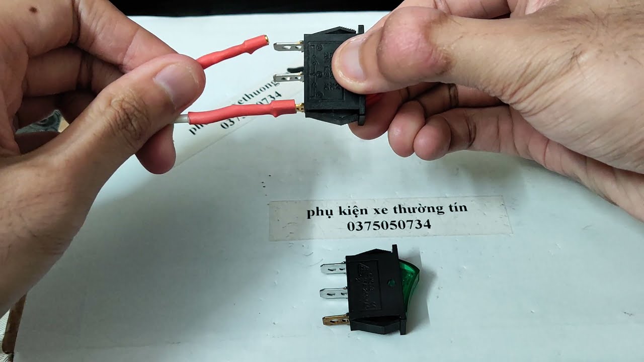 Nối công tắc có đèn báo 3 chân điện 220v #công #tắc #kcd3 #on/off #đèn #báo #bậpbênh #côngtắcđiện