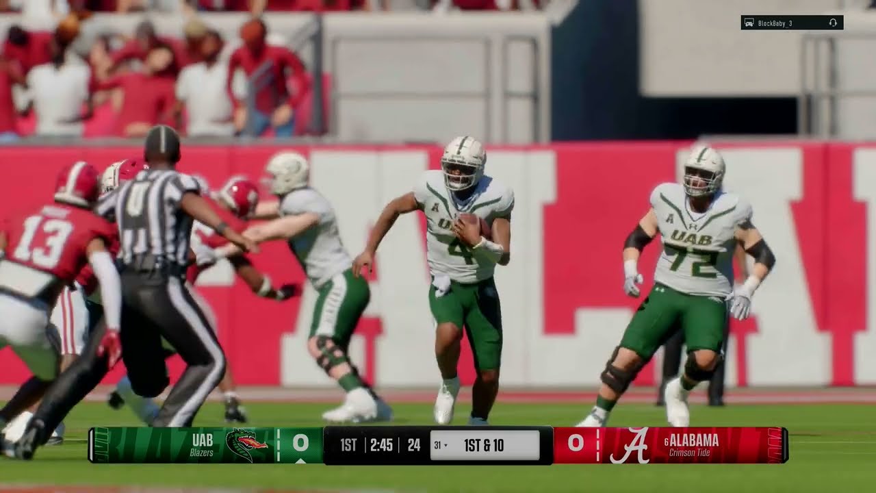UAB TrailBlazers Versus Alabama Crismon Tide *upset alert*  VS BlockBoy_3 #ncaa25
