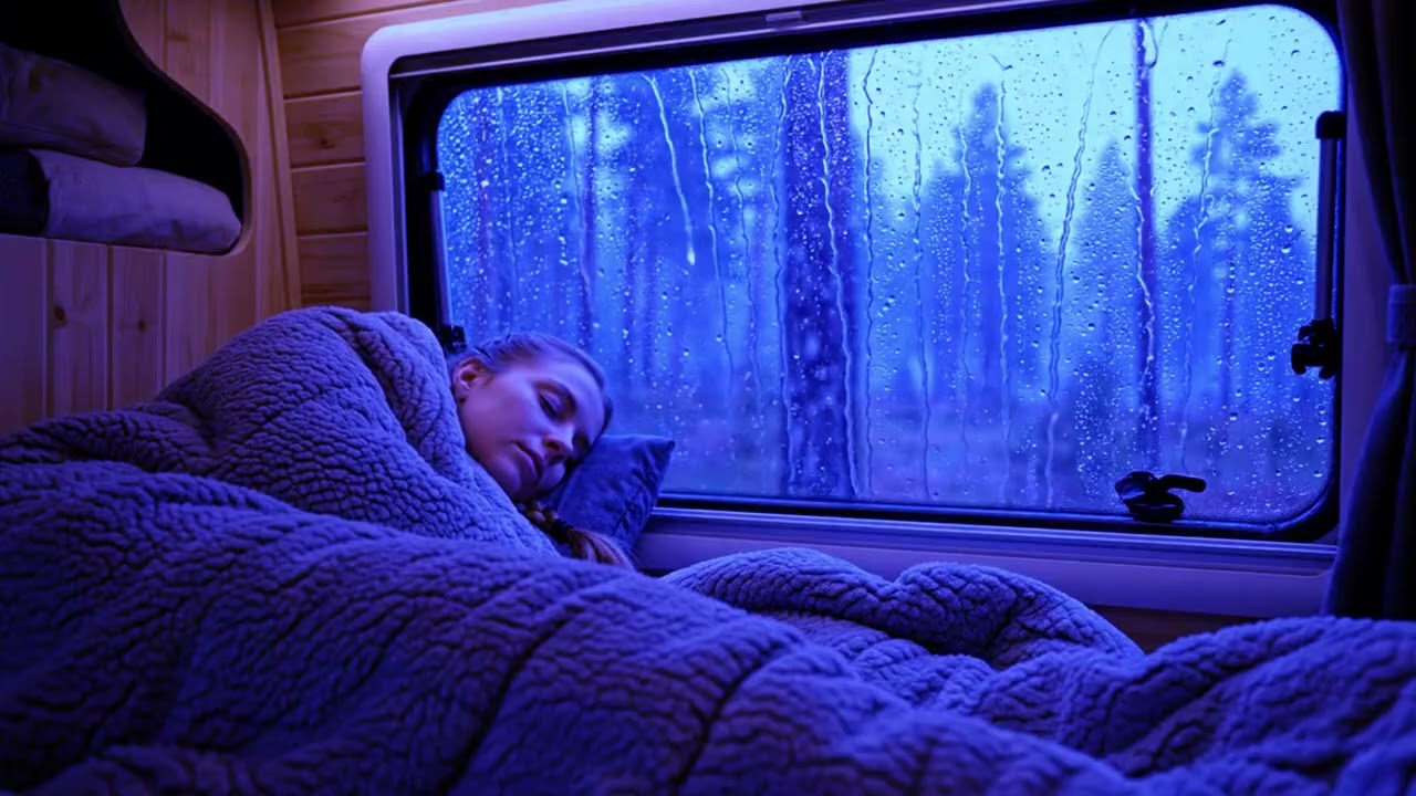 Thunder and Heavy Rain Creating Deep Sleep Atmosphere Inside Your Peaceful Camper