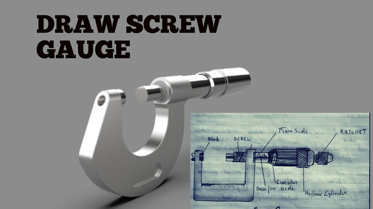 how to draw screw gauge/how to draw screw gauge diagram/#screwgauge