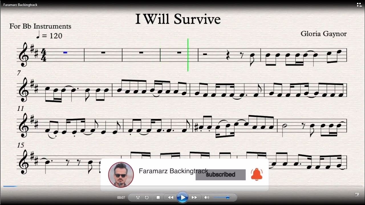 I Will Survive   Gloria Gaynor   Play Along for Clarinet, Trumpet, Tenor Saxophone With Sheet Music