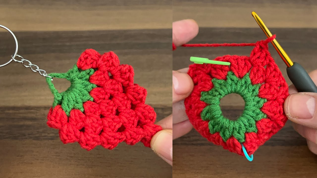 Strawberry Keychain Crochet Tutorial | Easy & Fun for Beginners