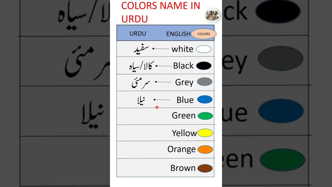 Colors name in urdu#urdu#learnurdu #learning