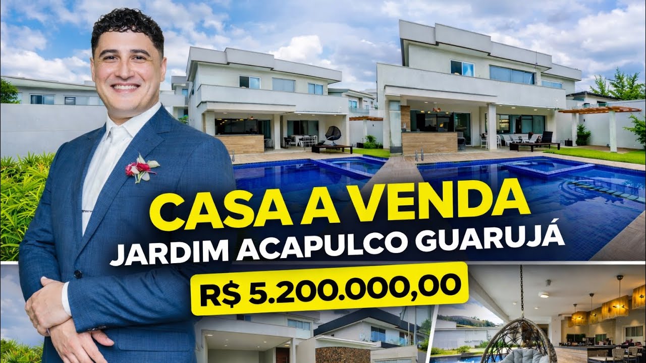 CASA À VENDA R$ 5.200.000,00 NO ACAPULCO GUARUJÁ-SP
