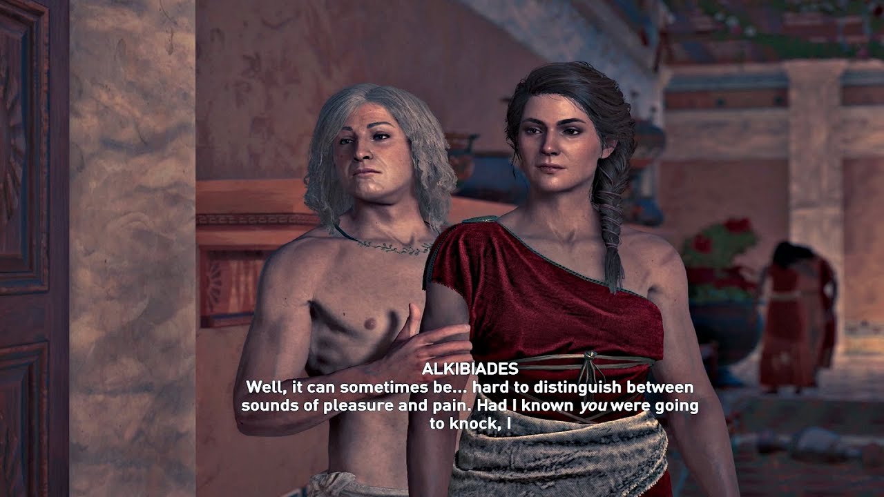 Assassin's Creed Odyssey - All Alkibiades Romance Scenes (With Kassandra)