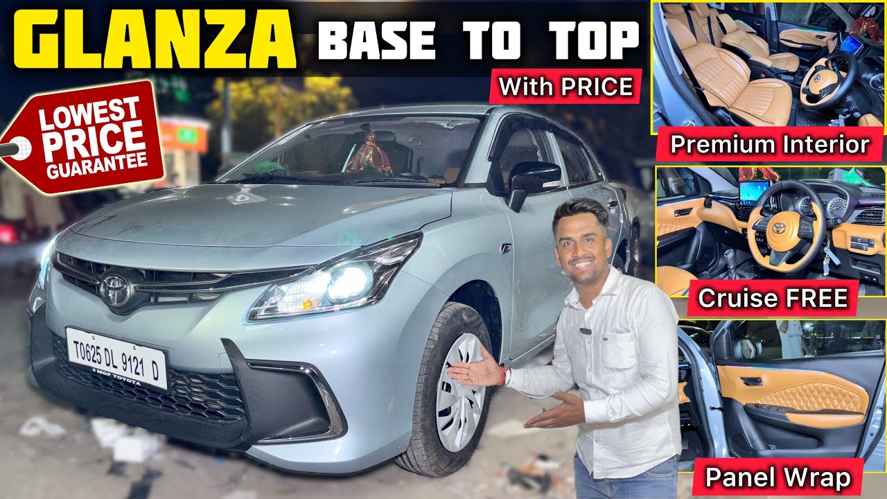 Glanza E To V Modification With Price ✅ Toyota Glanza Base Model Modified With Price 