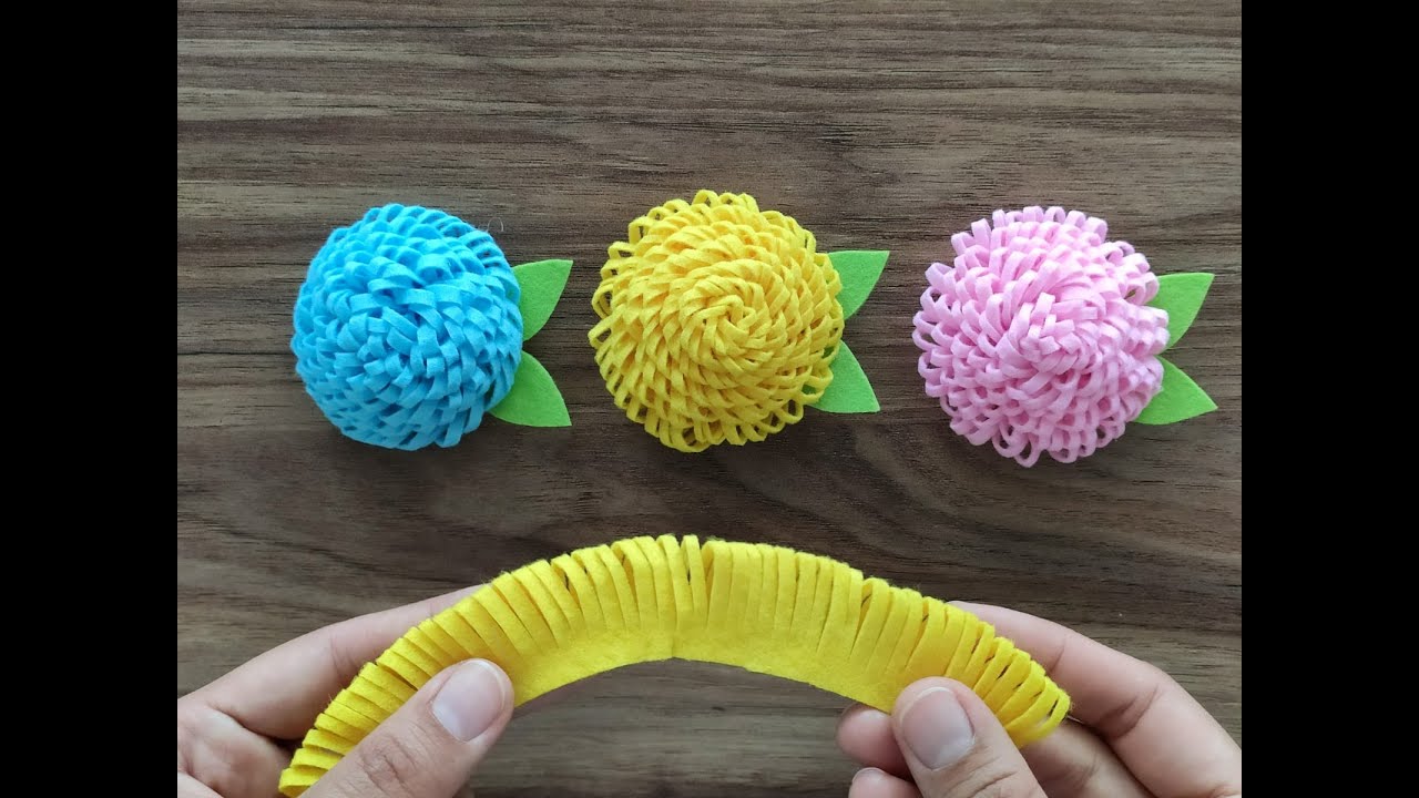 Keçeden Çok Kolay Çiçek Yapımı / DIY Felt Flowers