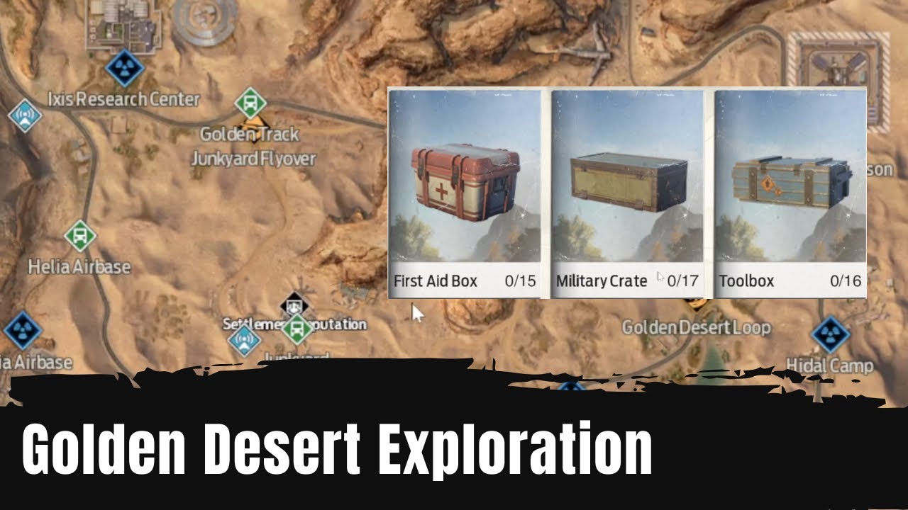 Undawn Golden Desert Exploration and Gathering All First Aid Box, Military Crate, Toolbox Supply Jam