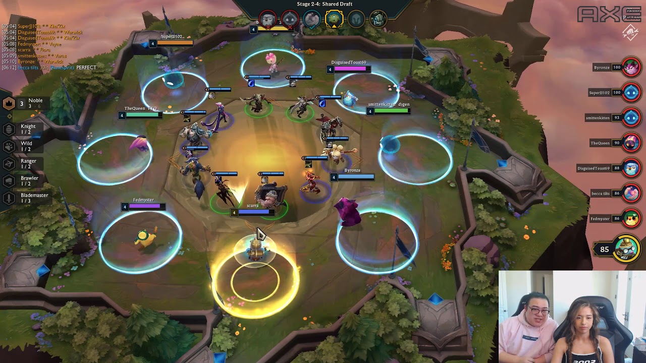 Pokimane Carrying Skarra On TeamFight Tactics??!