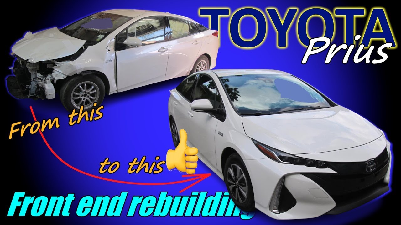Rebuilding the front end of a Toyota Prius Prime in 12 minutes