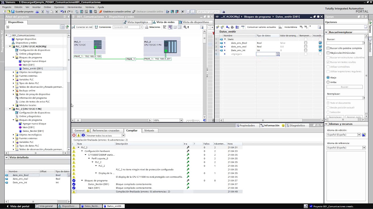 01 - Profinet escribir mediante PUT en DB de interlocutor