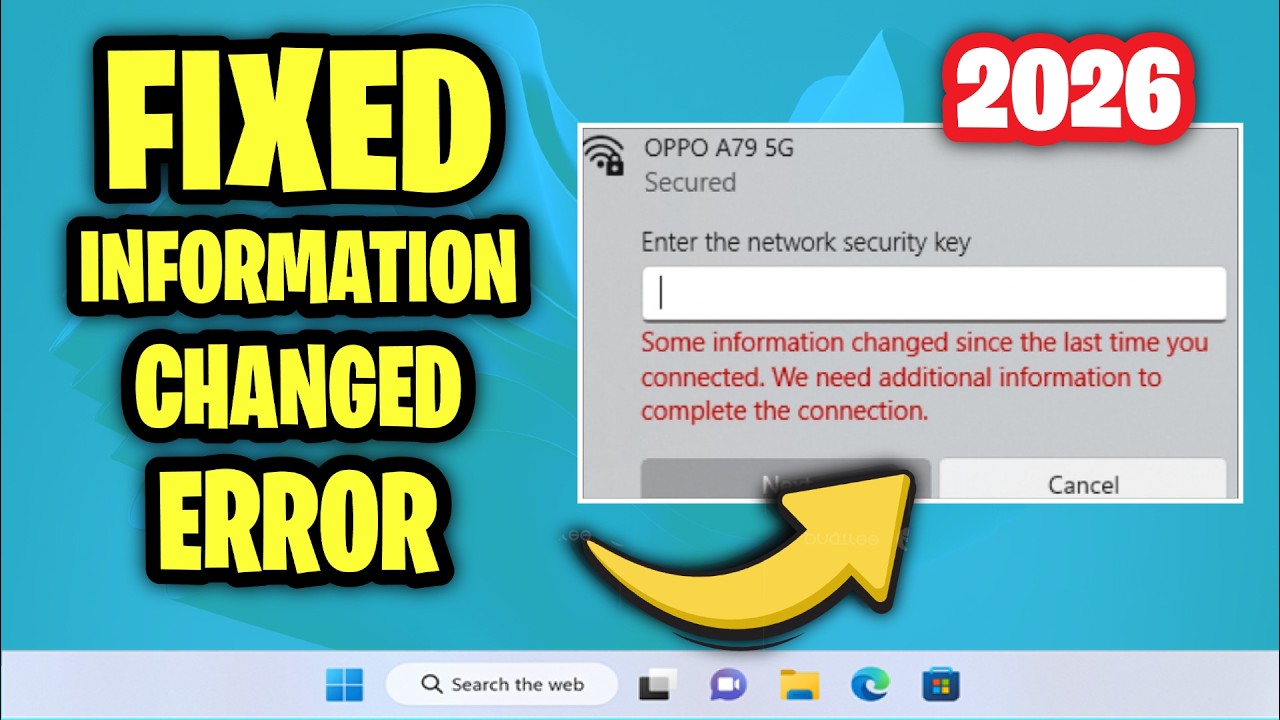Some Information Changed Since the Last Time You Connected in Windows 10/11 - How To Fix Wifi Error