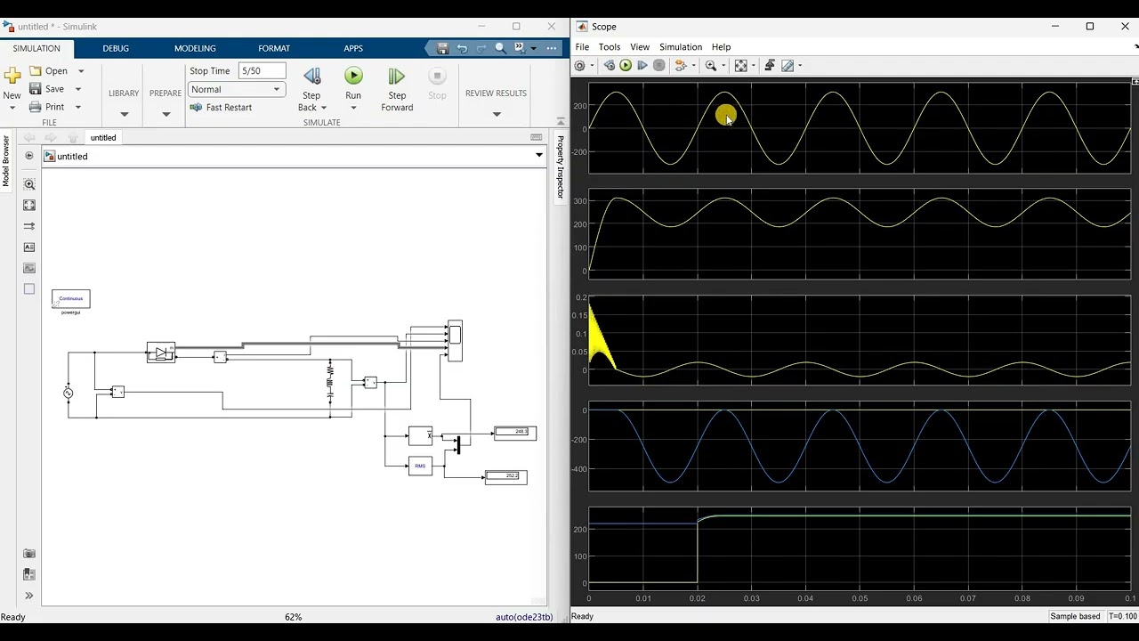 1 Simulatio of Single phase half wave uncontrolled rectifier