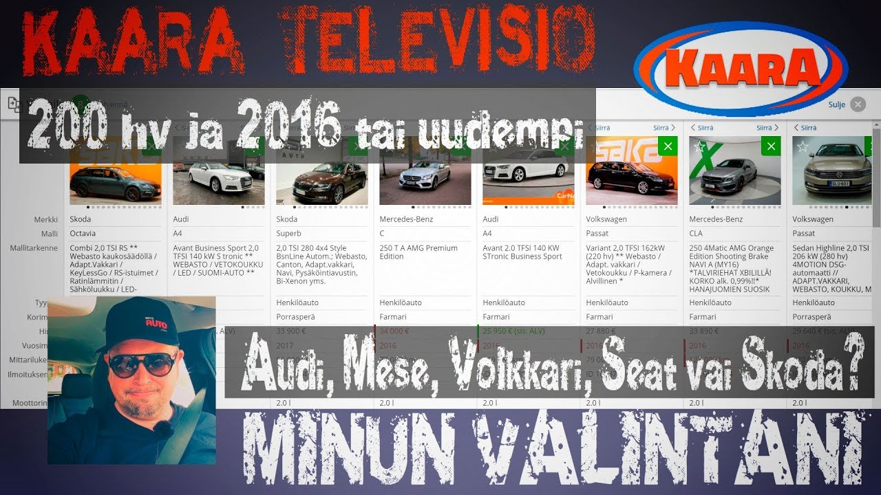 Mink&auml; ottaisin? Hinta 25000-35000 euroa, tehoa 200 hv tai enemm&auml;n ja vuosimalli 2016 tai uudempi
