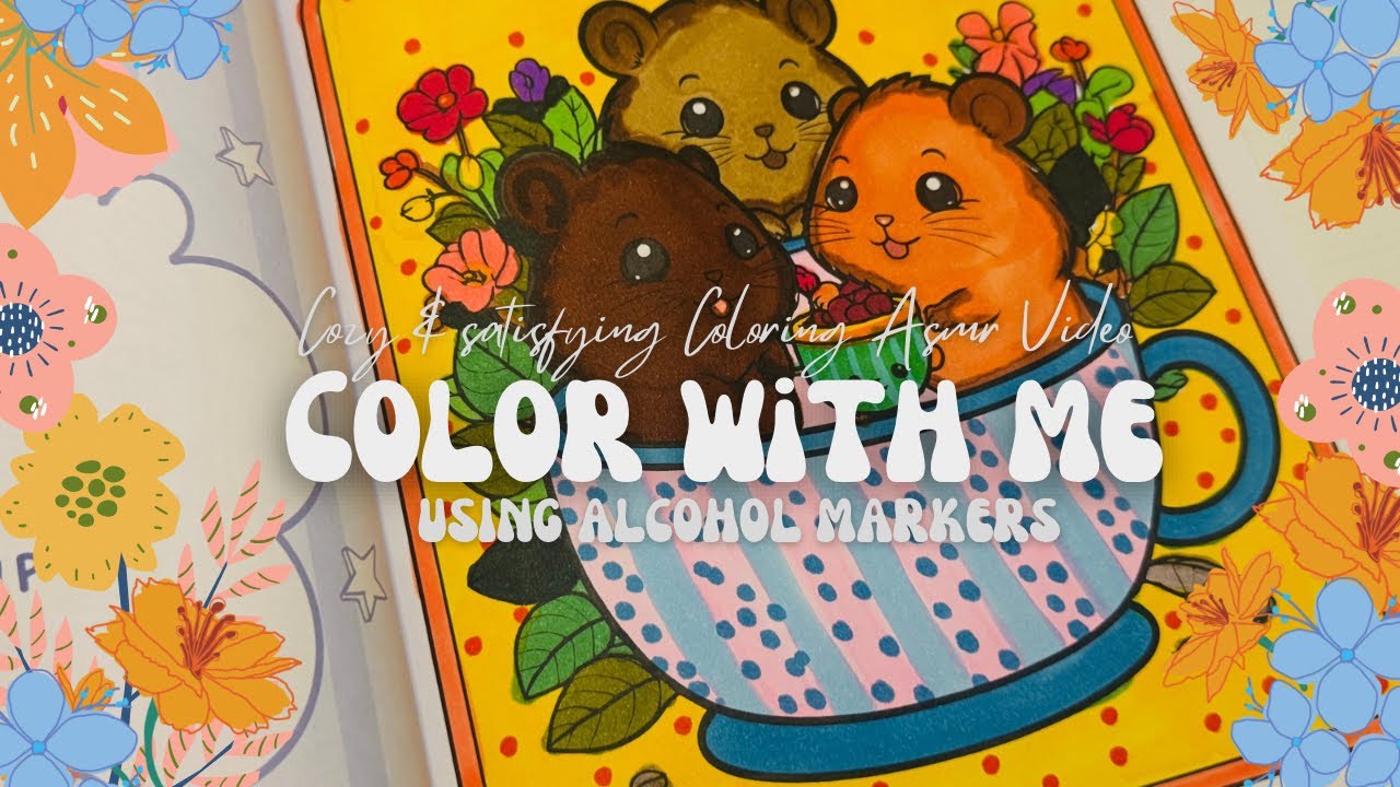 Color with me | Relaxing Coloring ASMR | Marker Coloring for Stress Relief 🎧