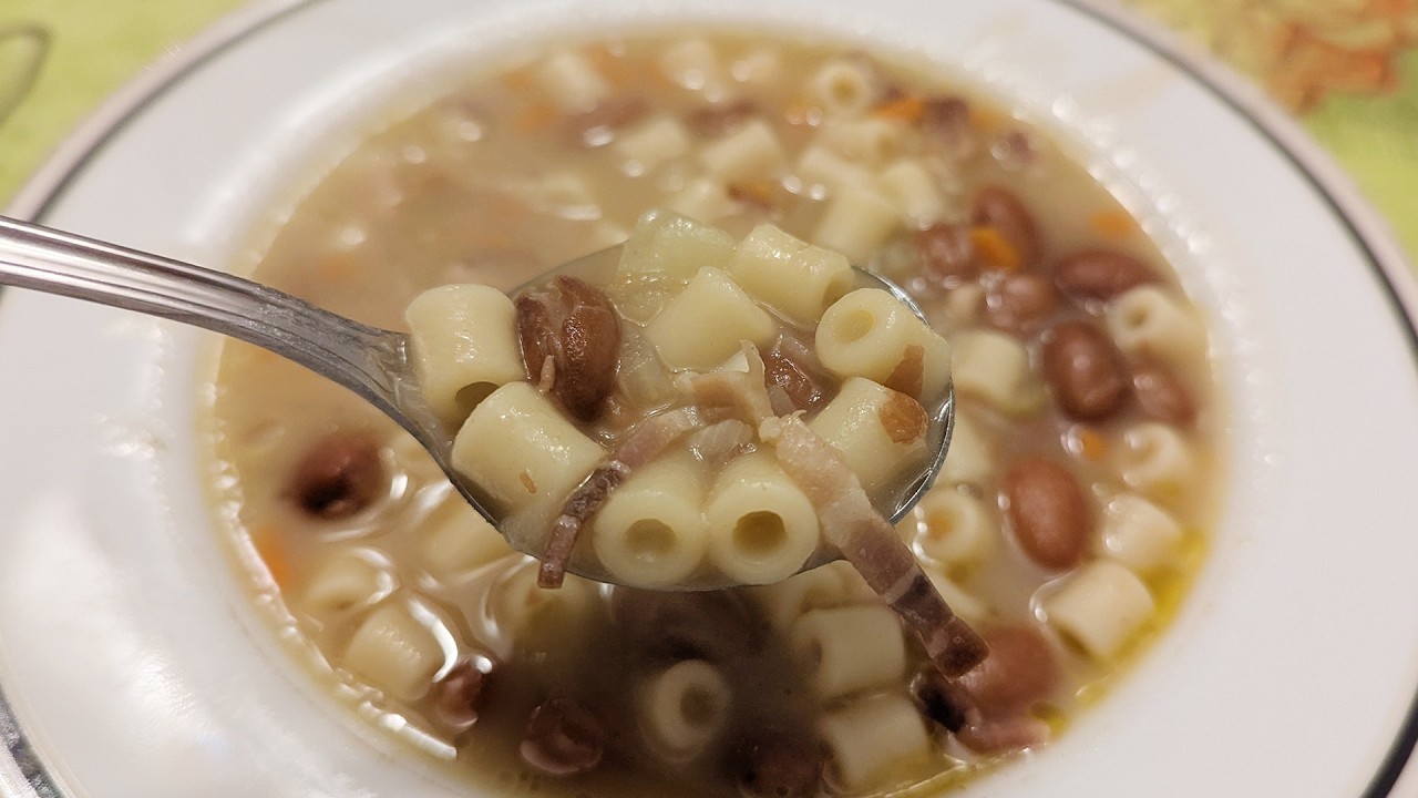 Pasta E Fagoli, with pancetta. A classic, rustic italian dish
