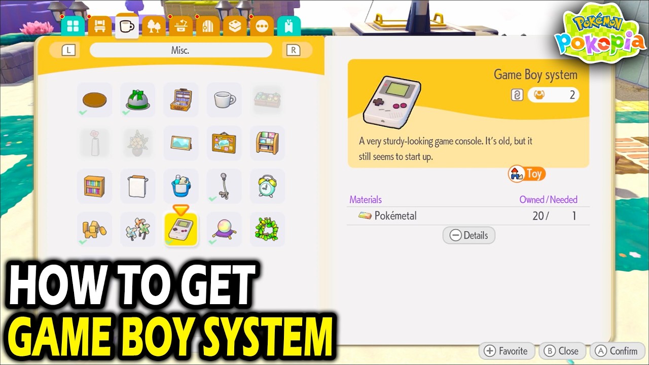 Как получить Game Boy System в Pokemon Pokopia