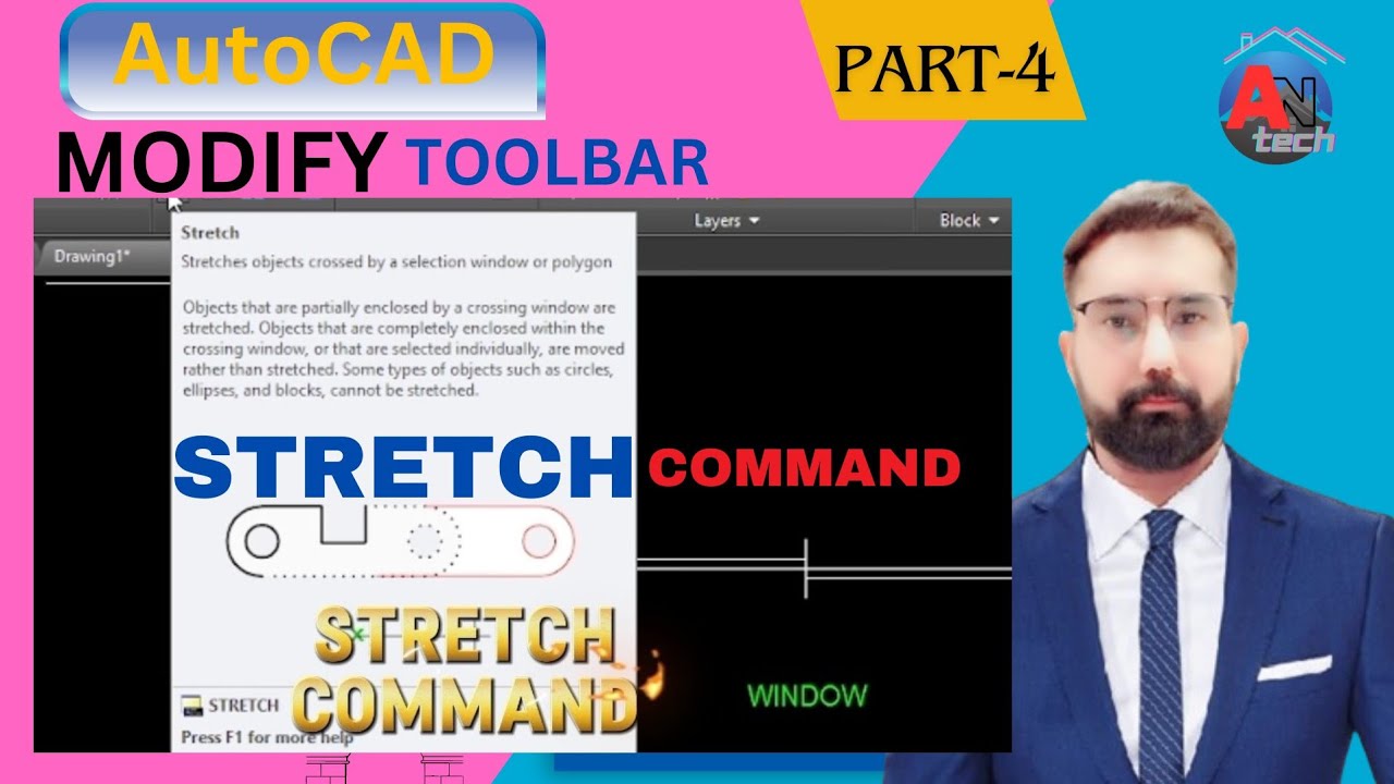 AutoCAD Tutorial for Beginners | Modify Toolbar | Part-4 | AN-Tech MicroCAD Solutions #revit #3dsmax