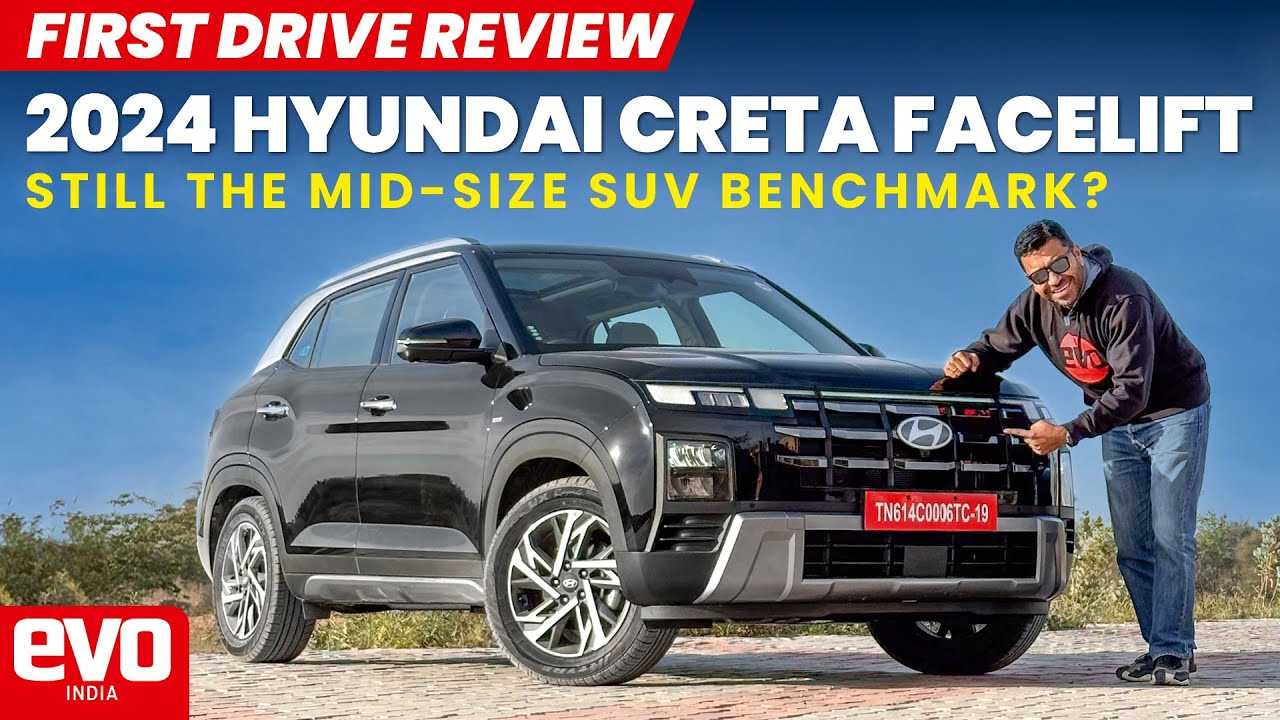 Рестайлинг Hyundai Creta 2024 года | Новый облик, ADAS и новый двигатель | Первый тест-драйв | evo India