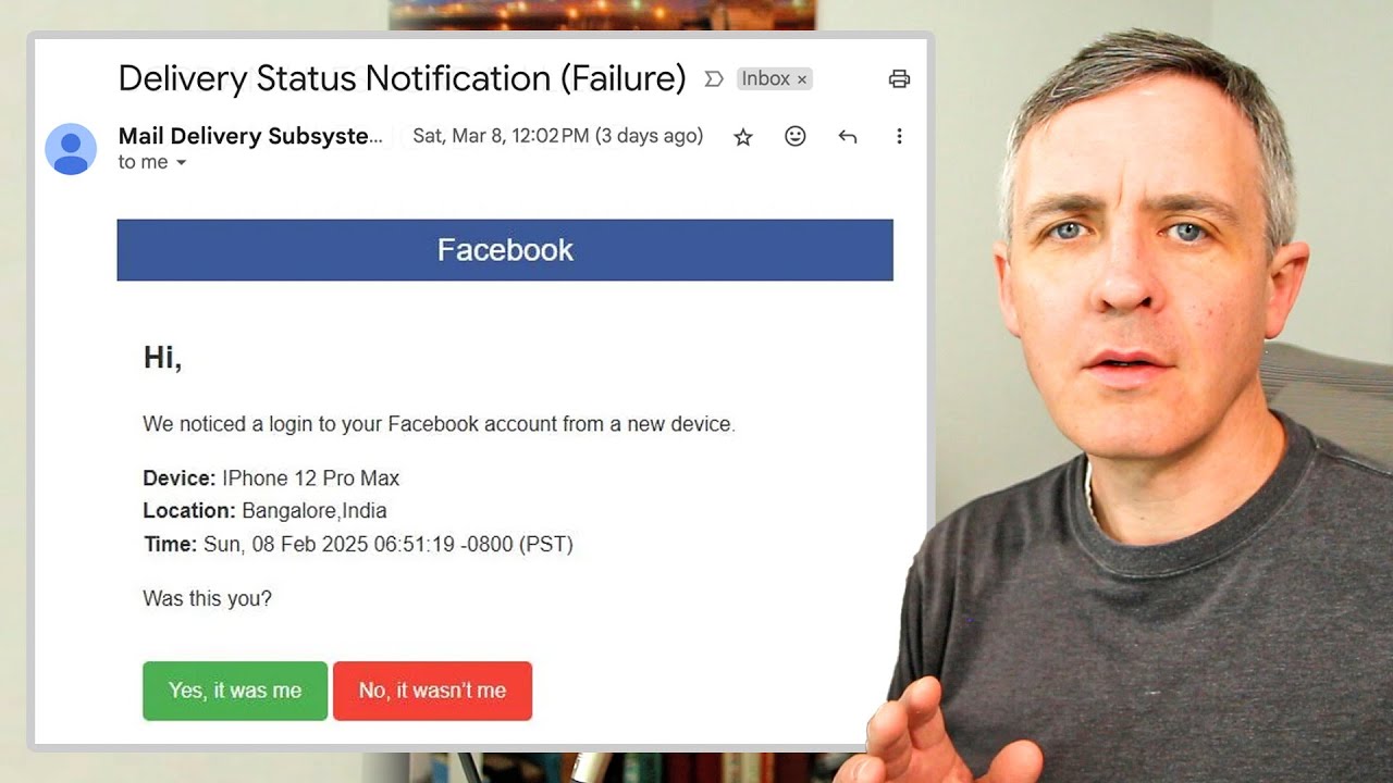 Delivery Status Notification (Failure) Facebook and Gmail Scam, Examined