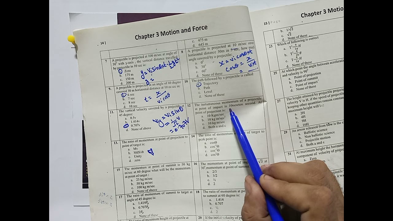 Mcqs on Projectile Motion||Nmdcat