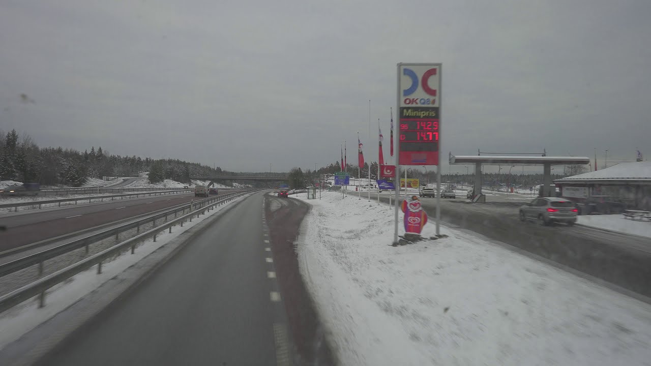 Sweden, Stockholm, double decker bus 676 ride from Söderhalls trafikplats to Norrtälje + walk