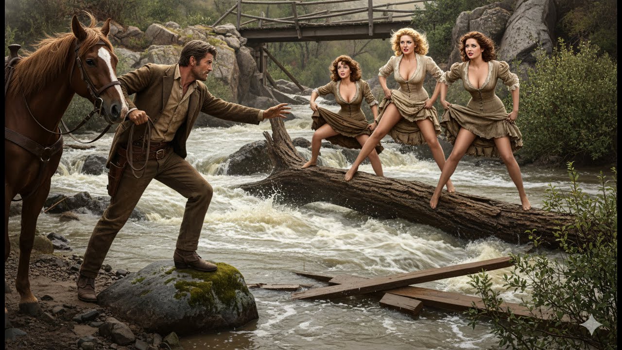 The Cowboy Crossed The Flooded Creek To Reach The Trapped Women Before The Bridge Was Gone Forever