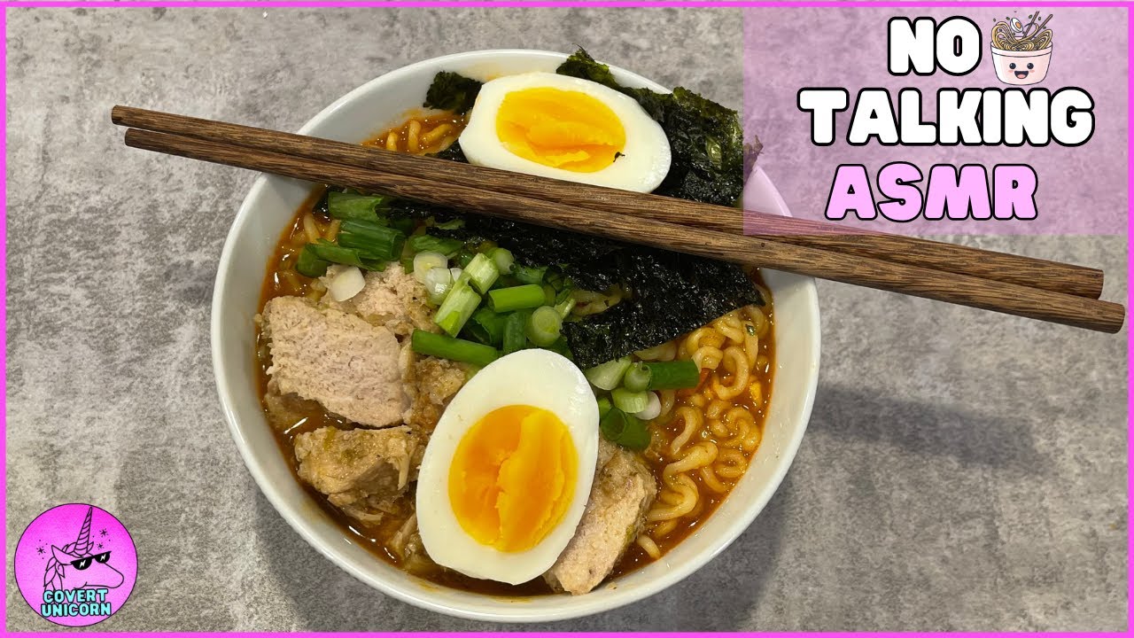 ASMR Ramen Mukbang Cooking and Eating Sounds | Covert Unicorn