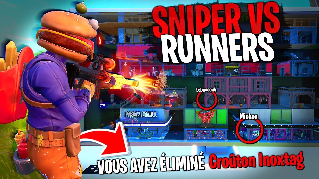 3 snipers vs 3 runners entre la Team Croûton sur Fortnite Créatif !