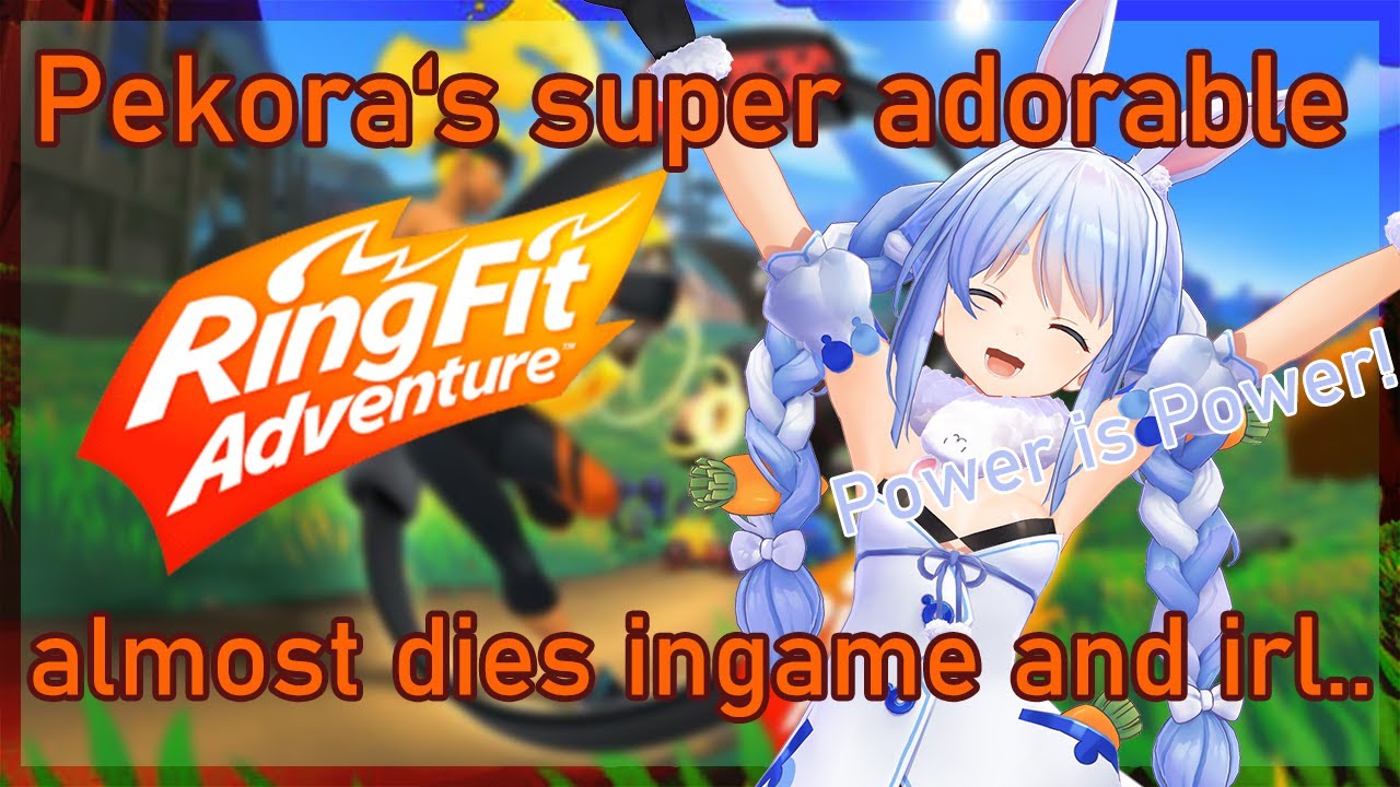 Pekora almost dying ingame and in real life in Ring Fit Adventure