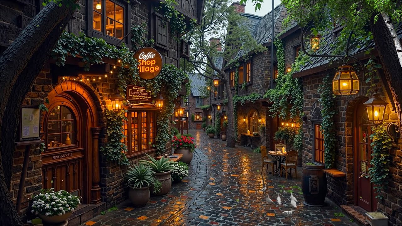 Smooth Jazz for a Cozy Coffee Shop ☕ Vintage Ambience with Warm Lights & Peaceful Feeling ,Relaxing