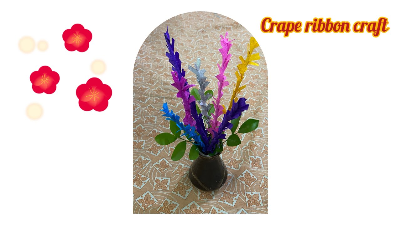 Crepe ribbon craft #longvideo #craft 
