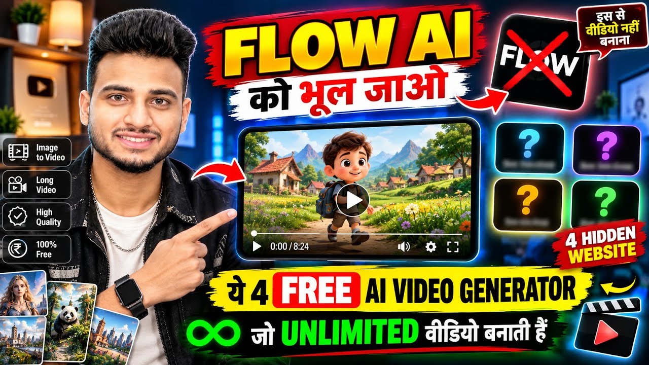 Google Flow छोड़ो! 😱 ये FREE AI Tool Unlimited Long Video बनाता है | image to video ai free 🔥