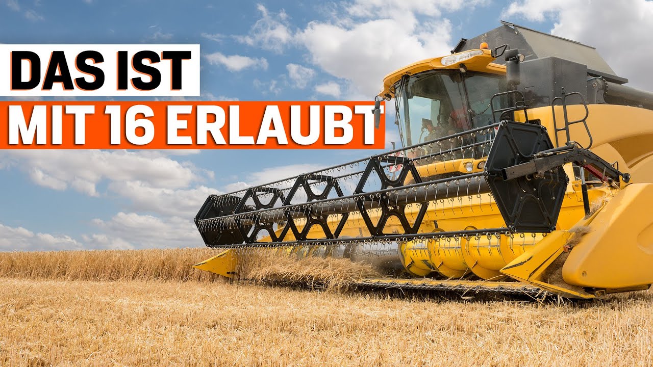 Mit 16 &uuml;berbreite M&auml;hdrescher fahren: So geht's