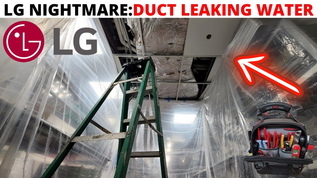 HVAC Service Call: LG Multi V Air Handler Leaking Water Inside Air Duct (AC Air Duct Leaking Water)